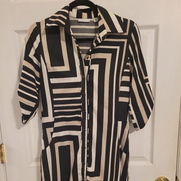 New York & Company Patchwork XS Dress with Pockets - Picture 1 of 5